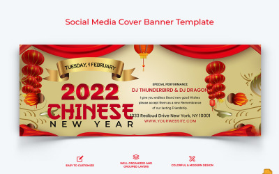 Conception de bannière de couverture Facebook du Nouvel An chinois-016