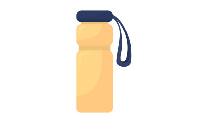 Halbflaches Farbvektorobjekt der Wasserflasche