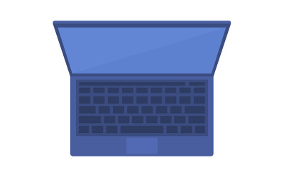 Laptop semi flat color vector object