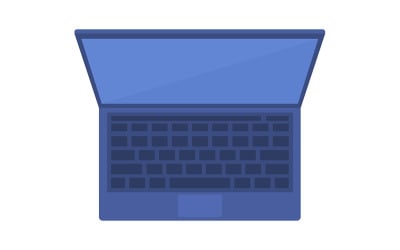 Laptop semi platt färg vektorobjekt