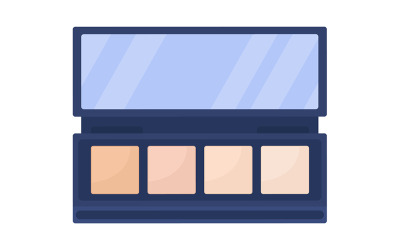 Objeto vectorial de color semiplano de paleta de sombras de ojos