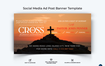 Kilise Facebook Reklam Banner Tasarım Şablonu-36