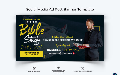 Modelo de Design de Banner de Anúncio do Facebook da Igreja-14