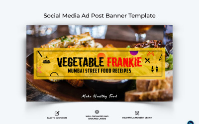 Mat och restaurang Designmall för Facebook-annonsbanner-11