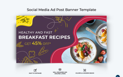 Modèle de conception de bannière publicitaire Facebook pour aliments et restaurants-01