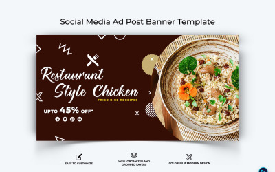 Yemek ve Restoran Facebook Reklam Banner Tasarım Şablonu-15