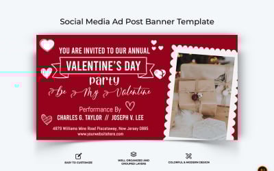 Valentines Day Design reklamního banneru na Facebooku-10