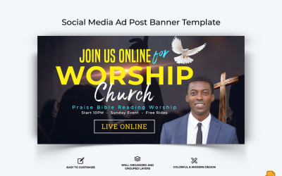 Design del banner pubblicitario di Facebook per discorso della chiesa-017