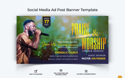 Discours de l&amp;#39;église Facebook Ad Banner Design-026
