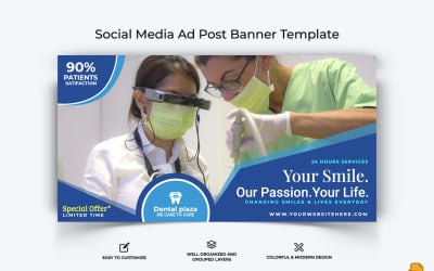 Design de banner de anúncio do Facebook para cuidados dentários-007