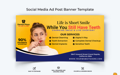 Design del banner pubblicitario di Facebook per cure dentistiche-009