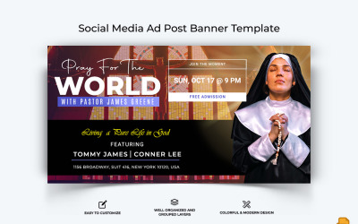 Design del banner pubblicitario di Facebook per discorso della chiesa-037
