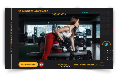 Gym and Fitness YouTube Thumbnail Design Template-13