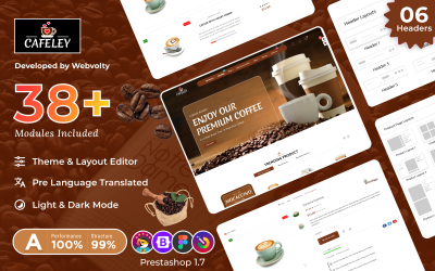Cafeley VIP Mega Coffee–Tea Nature–Nescafe Beans Premium Адаптивная тема