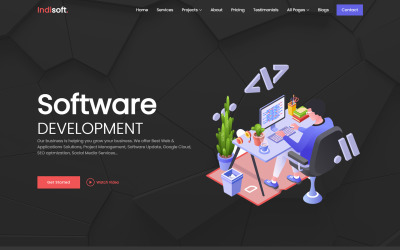 Indisoft - 软件公司和商业服务多用途响应式网站模板
