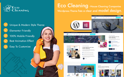 Limpieza ecológica - Tema de Wordpress para empresas de limpieza de casas