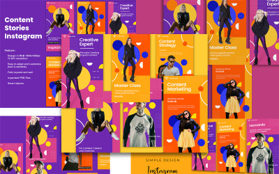 Modelo de mídia social do Instagram de histórias da empresa