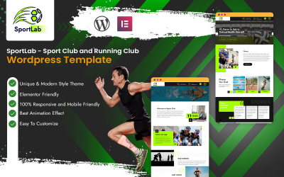 SportLab - Plantilla de WordPress para club deportivo y club de corredores