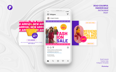 Colorful bold fashion sale instagram template