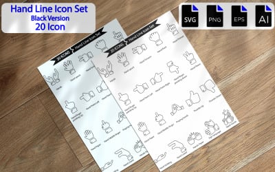 Conjunto de iconos de línea de mano premium