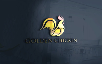 Golden Chicken Logo Template For Chicken Business And Food