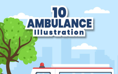 10 Illustration de voiture d&amp;#39;ambulance de véhicule médical
