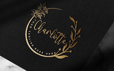 Modern handskriven signatur eller fotografi Charlotte logotyp Design-varumärkesidentitet
