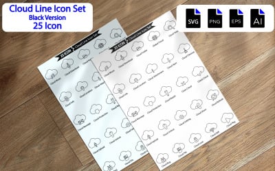 Premium Cloud Line Icon Pack