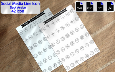 Premium sociale media lijn Icons Set