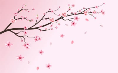 Realistisk Cherry Blossom Sakura Flower