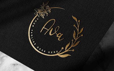 Современная рукописная подпись или фотография Ava logo Design-Brand Identity
