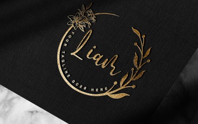 Современная рукописная подпись или фотография логотипа Liam Design-Brand Identity