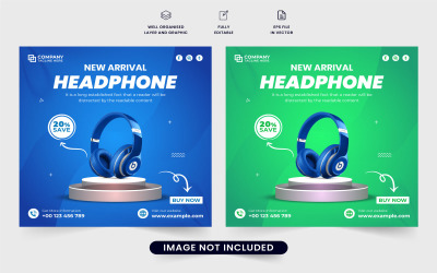 Special headphone sale web banner vector