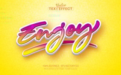 Aproveite - Efeito de texto editável, estilo de texto de desenho animado e jogo, ilustração gráfica