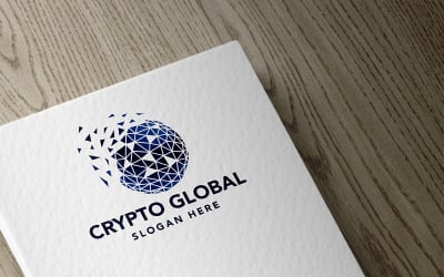 Crypto wereldwijd professioneel logo