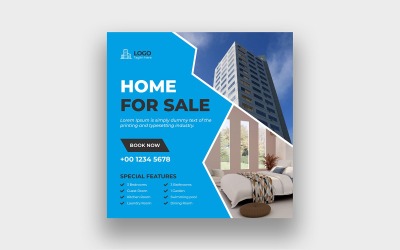 Design de postagem de mídia social para casa imobiliária