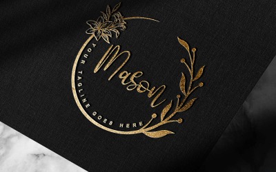 Firma manuscrita moderna o fotografía Diseño de logotipo Mason-Identidad de marca