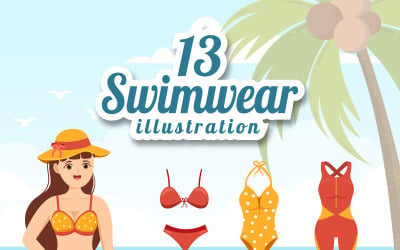 13 Illustration de conception de maillots de bain