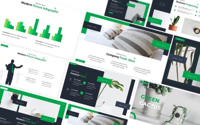 Modèle PowerPoint de cactus vert