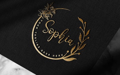 Moderne handgeschreven handtekening of fotografie Sophia-logo Design-merkidentiteit