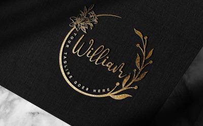 Moderne handschriftliche Unterschrift oder Fotografie William Logo Design-Markenidentität