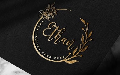 Nowoczesny podpis odręczny lub fotografia Logo Ethan Design-Brand Identity