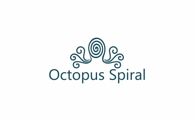 Octopus spiraal logo sjabloon