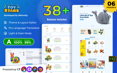 Toy Stars – Игрушки для детей – Детский магазин Премиум адаптивная тема