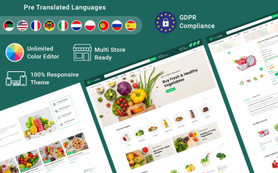 Бакалія – багатоцільовий продуктовий магазин і супермаркет Адаптивна тема Prestashop