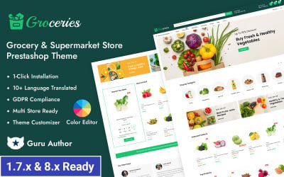Lebensmittel - Mehrzweck-Lebensmittel- und Supermarkt Prestashop Responsive Theme