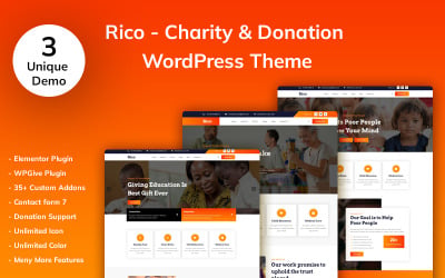 Rico - Tema WordPress di beneficenza e donazioni