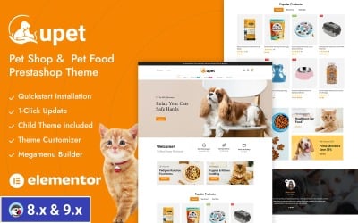 Upet — адаптивная тема Prestashop для ухода за домашними животными и зоомагазина