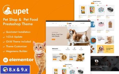 Upet - Djurvård och djuraffär Prestashop responsivt tema