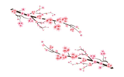 Cherry Blossom Flower med akvarell kronblad